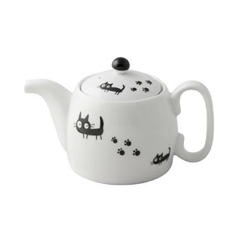 【日本 JS-KIKAKU 】黑貓茶壺450ml 貓咪茶壺 茶壺 貓茶壺