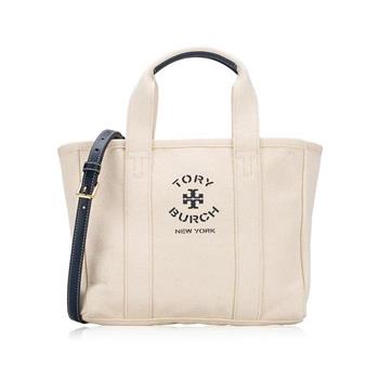 TORY BURCH 素面帆布兩用包－白色