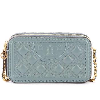 TORY BURCH 雙拉鍊相機包－水藍色