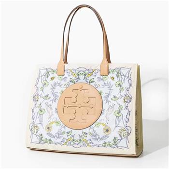 TORY BURCH 高質感尼龍花卉大款托特包