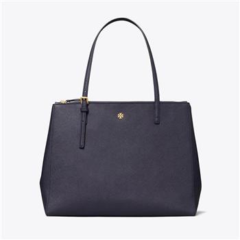 Tory burch 雙層拉鍊托特包－深藍色