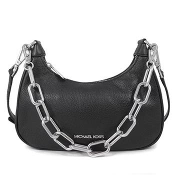 MICHAEL KORS 荔枝皮革鍊條兩用包-黑