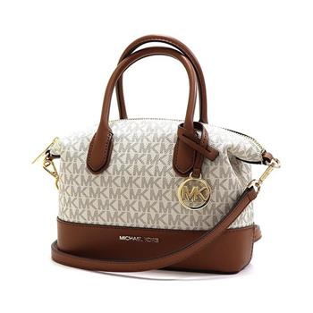 MICHAEL KORS 老花皮革兩用包-香草焦糖