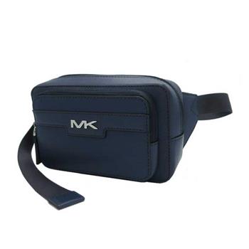 MICHAEL KORS 素色皮革拉鍊腰包-深藍
