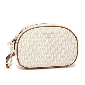 MICHAEL KORS PVC防刮皮革鍊條斜背包-香草白