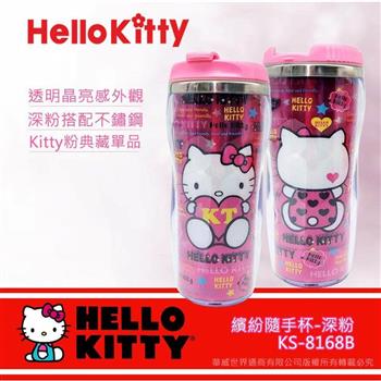 Hello Kitty繽紛隨手杯-深粉350ML(KS-8168B)