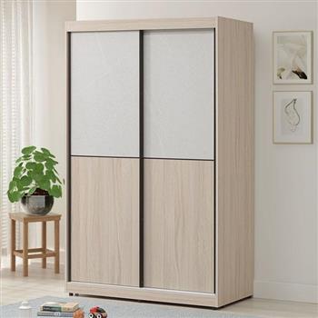 喜家居4尺雙色推門衣櫃(2502)