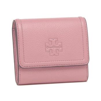 Tory burch 素面皮革短夾-玫瑰粉
