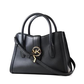 MICHAEL KORS 專櫃款GABB滑面皮革小黛妃包-黑