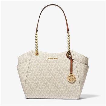 MICHAEL KORS經典款荖花托特包-香草白