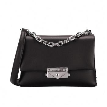 MICHAEL KORS 防刮皮革素色肩背斜背包-黑