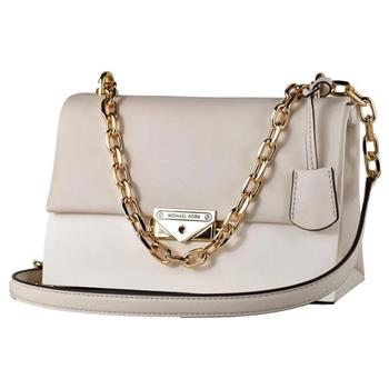 MICHAEL KORS 翻蓋皮革肩斜兩用鍊包-米白