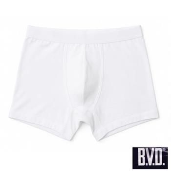 BVD 時尚型男純棉平口四角褲 白色4件組