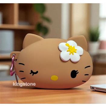 SANRIO【烤焦KITTY】立體矽膠零錢包