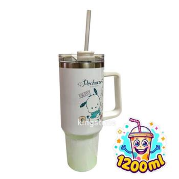 Sanrio 三麗鷗【萌萌帕恰狗】不鏽鋼手把吸管杯1200ml