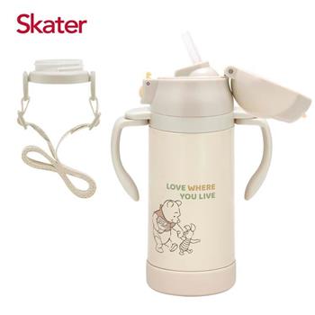 Skater吸管型不鏽鋼兩用杯(350ml)維尼LOVE