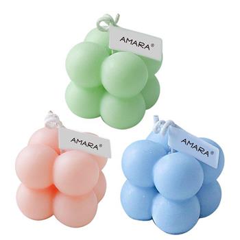 AMARA 三款小確幸系列蠟燭 - 三色心緒石(顏色隨機)