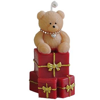 AMARA 香氛聖誕蠟燭-禮物熊紅(絲絨玫瑰)