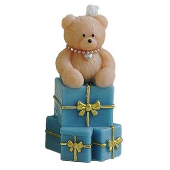 AMARA 香氛聖誕蠟燭-禮物熊藍(蘭風鈴)