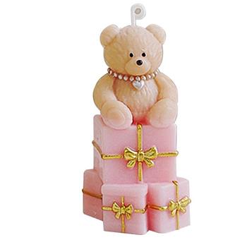 AMARA 香氛聖誕蠟燭-禮物熊粉(白桃烏龍)