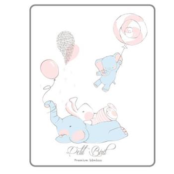 韓國Petit Bird竹纖維嬰幼兒防水保潔床墊—大象家族~100X130CM