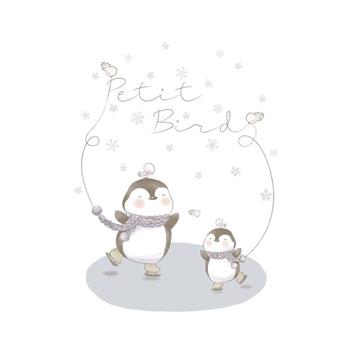 韓國Petit Bird竹纖維嬰幼兒防水保潔床墊—企鵝家族~100X130CM