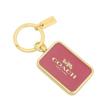 COACH 金屬吊飾-粉紅/金