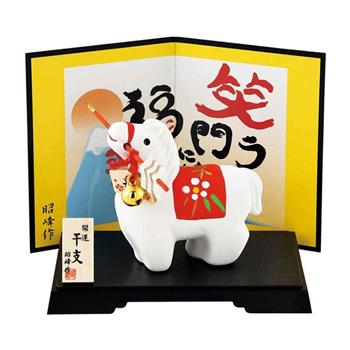 【日本 昭峰窯】 瀨戶燒 馬年破魔矢干支擺飾 干支 擺飾 馬年擺飾 緣起物 招福擺飾 招財擺飾 日本擺飾