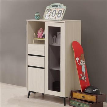 喜家居2.3尺玻璃半高書櫃(2542)