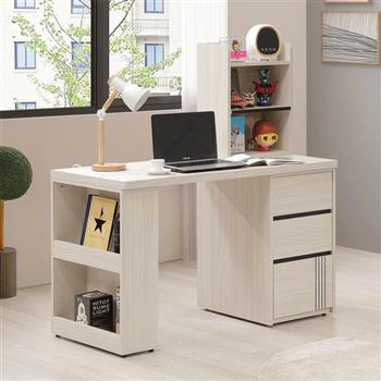 喜家居4尺三抽書桌(含置物櫃)(2542)