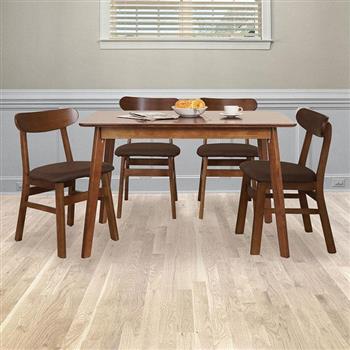 喜家居120cm實木餐桌椅組(胡桃色)(2312-22)
