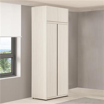 喜家居2.7尺雙吊衣櫃(含被櫃)(2542)