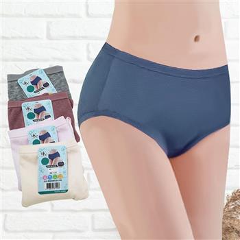 素面中腰生理女內褲-4880-4件組