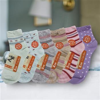 日本進口銀離子綿混女襪-23~25cm-2雙入x6組