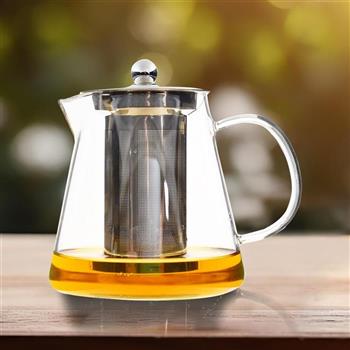 沏茶可直火玻璃濾泡壺-950ml-錐形-2入
