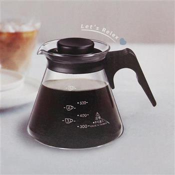 台灣製玻璃咖啡壺-605cc-塑膠手把-2入