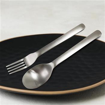 304不鏽鋼寬柄叉匙2件組X6組