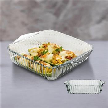 BORCAM ROASTERS耐熱玻璃直紋方形烤盤-1950cc-1入