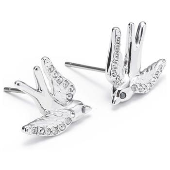SWAROVSKI 飛鳥鑲鑽耳環-銀