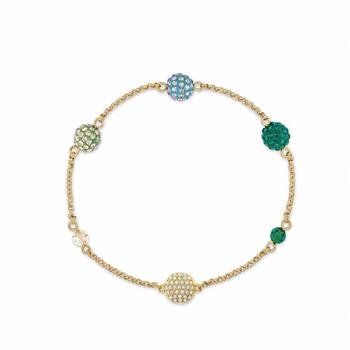 SWAROVSKI 球形鑲鑽磁吸手環-藍綠