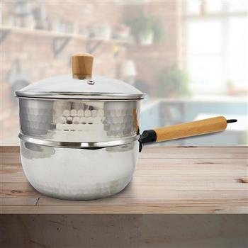 KIYODO錘紋蒸煮兩用雪平鍋-20cm-2組