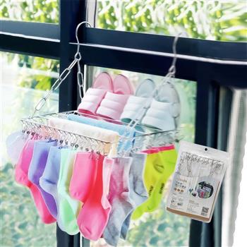 KIYODO不鏽鋼陽台晾曬架-36夾-2入