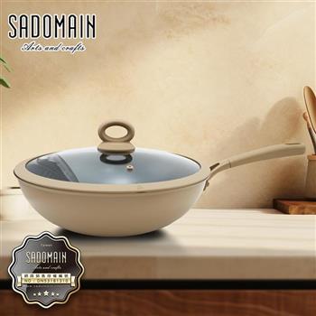 仙德曼旋薄輕量不沾深炒鍋-附蓋-32cm-1支