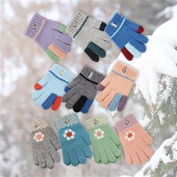 比得兔小花兒童刺繡手套-14.5cm-GL5632/跳色兒童刺繡手套-15cm-GL5633-4雙入