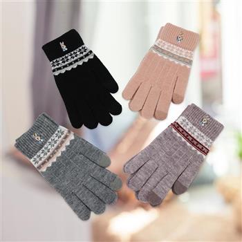 比得兔雪花刺繡成人觸控手套-22cm-GL8631-2雙
