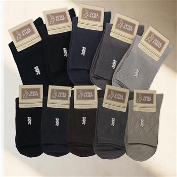 比得兔精繡無縫精梳棉男襪-25~27cm-SK475/476-6雙