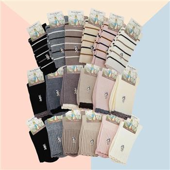 比得兔精繡羊毛少女襪-22~25cm-SK37501/37502/37503-6雙