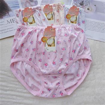 特大尺碼小碎花包臀女內褲--88674-3Q-6件組