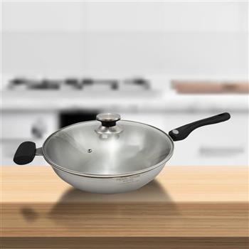 寶馬牌316不鏽鋼七層炒鍋-單把-33cm-1支