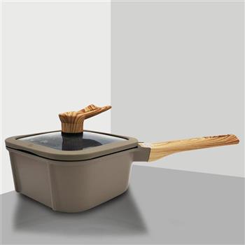 SUTTO方形四角深型不沾平底鍋-20cm-附蓋-1支組